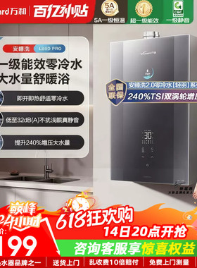 万和零冷水燃气热水器16升天然气静音下置风机水伺服增压LS9DPRO
