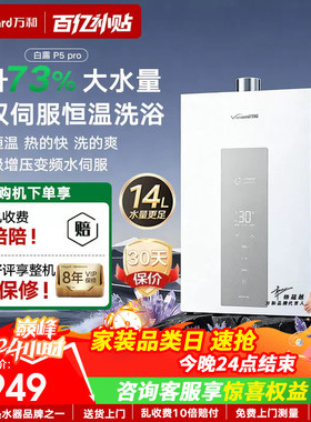 万和燃气热水器天然气款式以旧换新家用双伺服增压恒温P5 PRO/M6