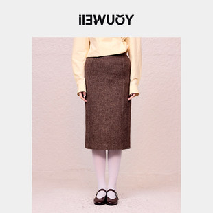 YOUWEI有尾2024秋季游牧粗麻围裹半裙女直筒半身裙Y5824340