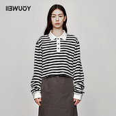 YOUWEI 优惠专属 肌理纹棉质polo领卫衣女休闲上衣Y1723307