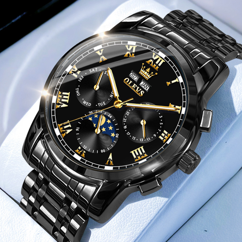 手表男款全自动机械表男士手表黑色时尚正品瑞士新款防水名表十大