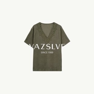 【VAZSLVE/全新奢品】捡漏-重工法式蕾丝温柔气质T恤-BOG17061