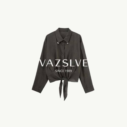 【VAZSLVE/全新奢品】捡漏-时尚前收腰彩石领衬衫-BO6148