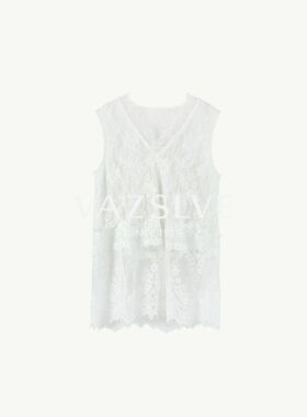 【VAZSLVE/全新奢品】捡漏-蕾丝边V领夏季无袖马甲-BO82666