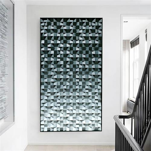 实木木质马赛克吸音板玄关挂画沙发客厅装饰画背景墙扩散板隔音板图片