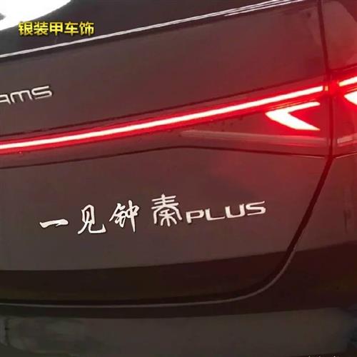 比亚迪秦PLUS  ev车标贴改装车尾一见钟秦天道酬勤3d立体恶搞贴纸