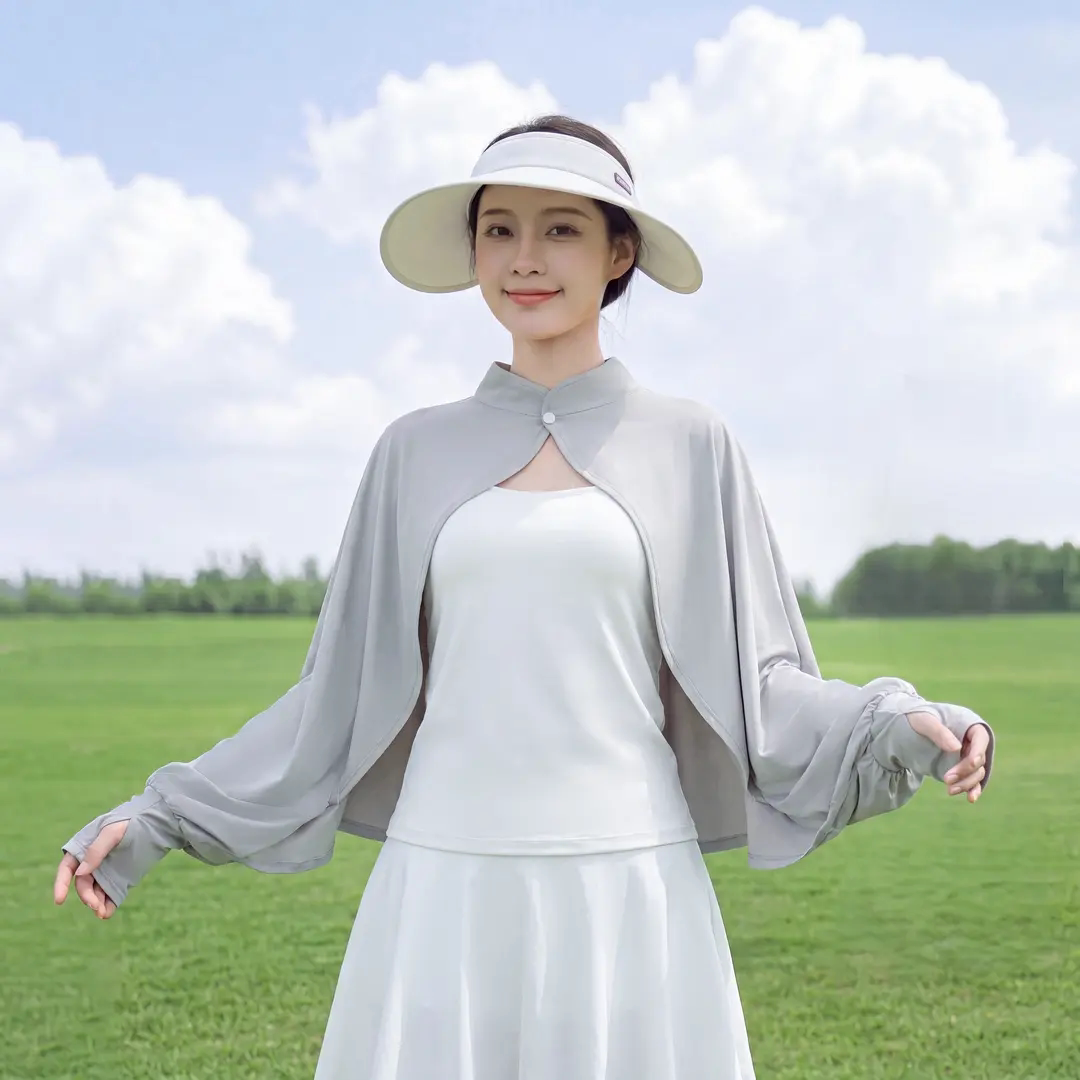 夏季骑车开车透气防晒披肩女款