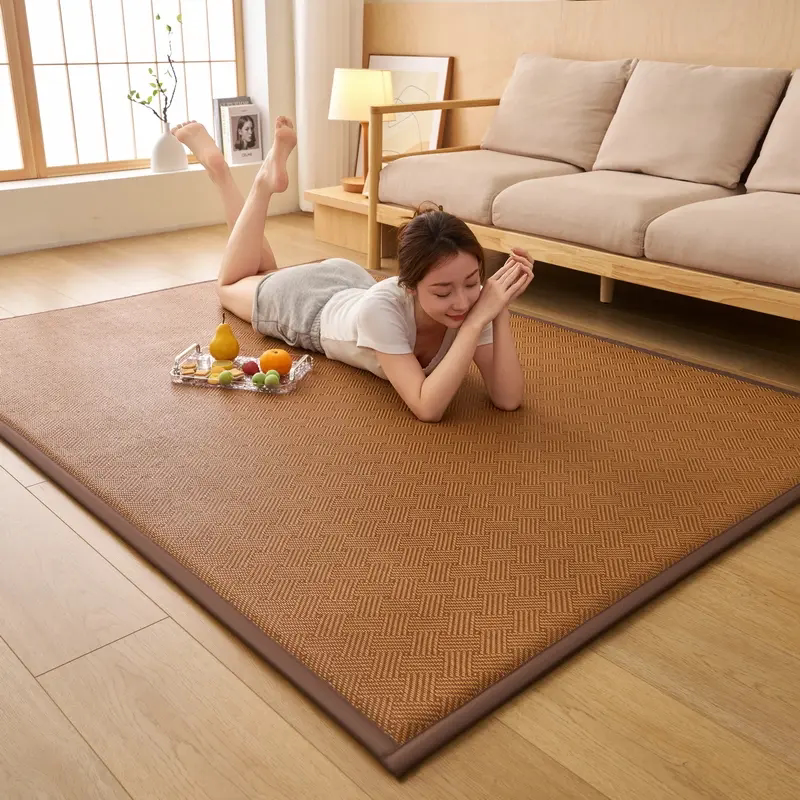 藤编夏天凉席榻榻米冰藤席爬爬垫午睡垫打地铺凉席空调地毯垫子