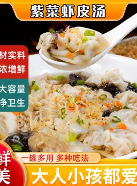 正宗紫菜虾皮汤鲜肉馄饨锁鲜适合早餐夜宵速食即食汤大容量