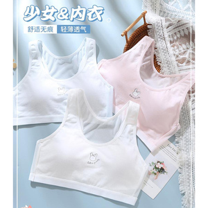 纯棉小女孩内衣女大童小学生初中生少女发育期小背心文胸夏季薄款