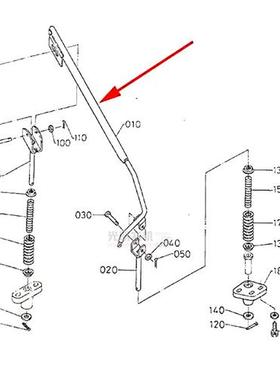 久保田收割机配件488 588 888排草下压杆小导轨 5K101 45110