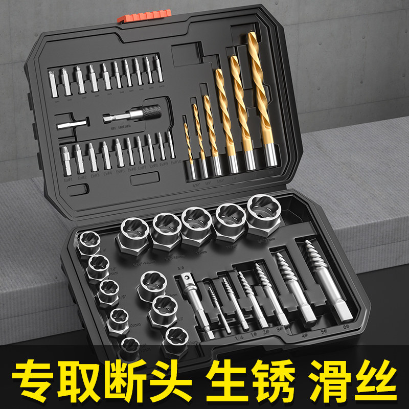 反牙套筒破损生锈螺母取出神器受损滑牙轮胎防盗六角螺丝拆卸工具