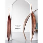 天然实木落地橱窗摆件巨型可可叶装 饰轻奢客厅工艺品创意电视柜旁