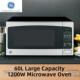 Ge美国通用电气60L商用大容量微波炉1200W酒店便利店实验室不锈钢