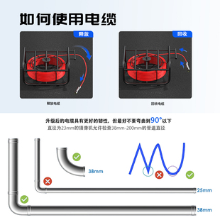 工业管道内窥镜摄像头可转弯下水道内窥镜污水检测管道探测仪高清