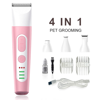 4 In 1 Pet Clipper Trimmer Cat Dog Hair Shaver Grooming Kit