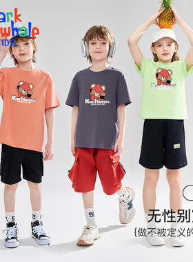 马克华菲2026新款男女童纯棉短袖儿童宽松宝宝上衣T恤麦JZ