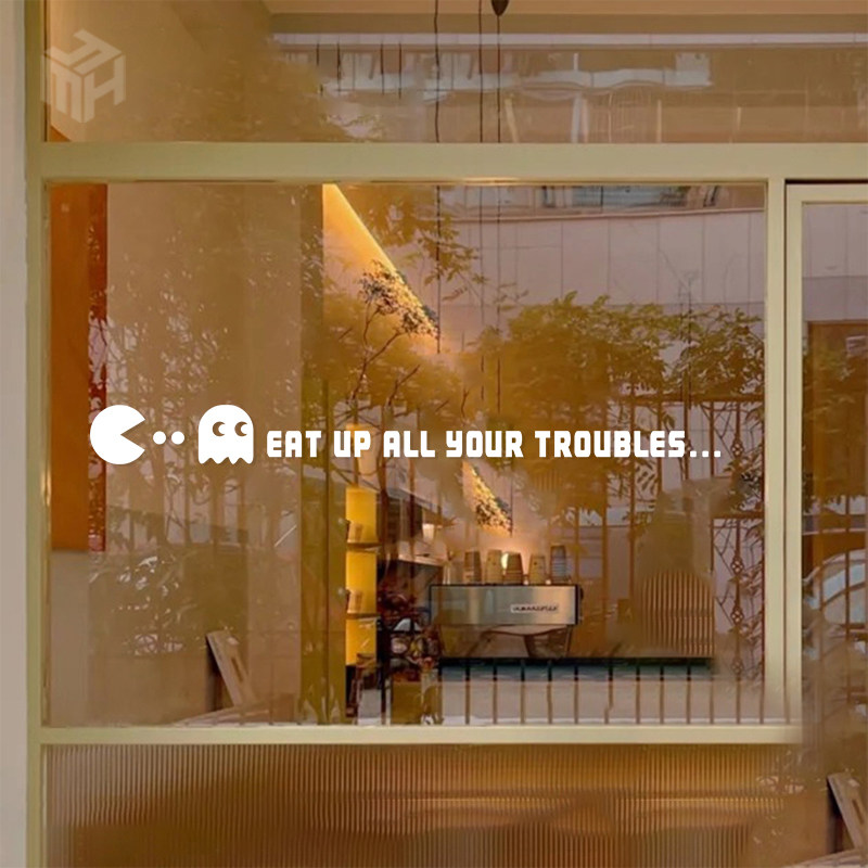 创意简约英文字母玻璃门装饰贴纸网红店橱窗打卡拍照背景布置窗花