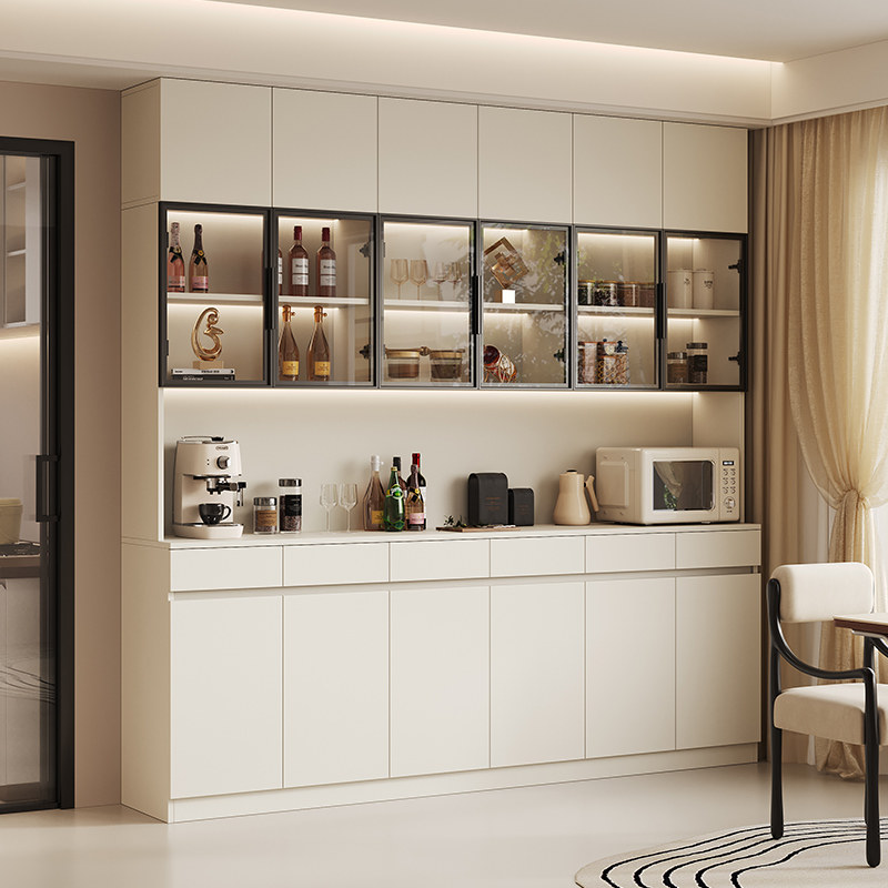 ENF级实木餐边柜靠墙一体储物柜