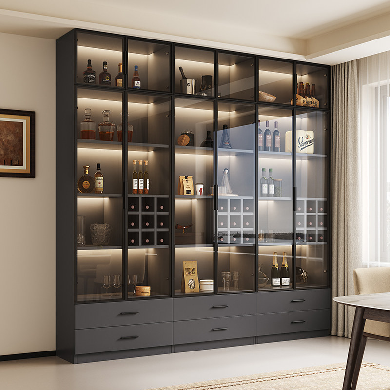 君尚木语现代简约餐边柜欧松板玻璃门酒柜客厅储物柜ENF级环保,住宅家具,餐边柜,淘宝优惠券,粉丝福利购,淘宝优惠卷