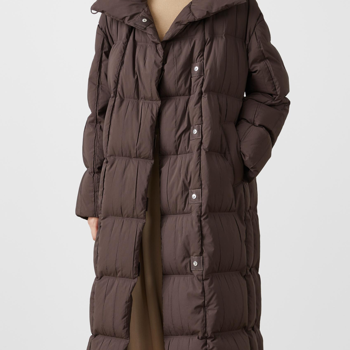 云朵冬上新立领长款廓形保暖羽绒服外套306-6365