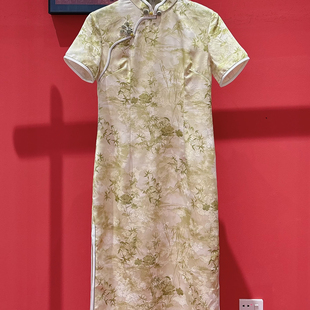 女上班可穿连衣裙w560 改良旗袍年轻款 云朵夏上新新中式 掐腰长款