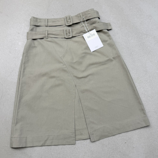 z5221 配腰带 云朵设计26年春款 复古双腰带不规则开衩半身裙