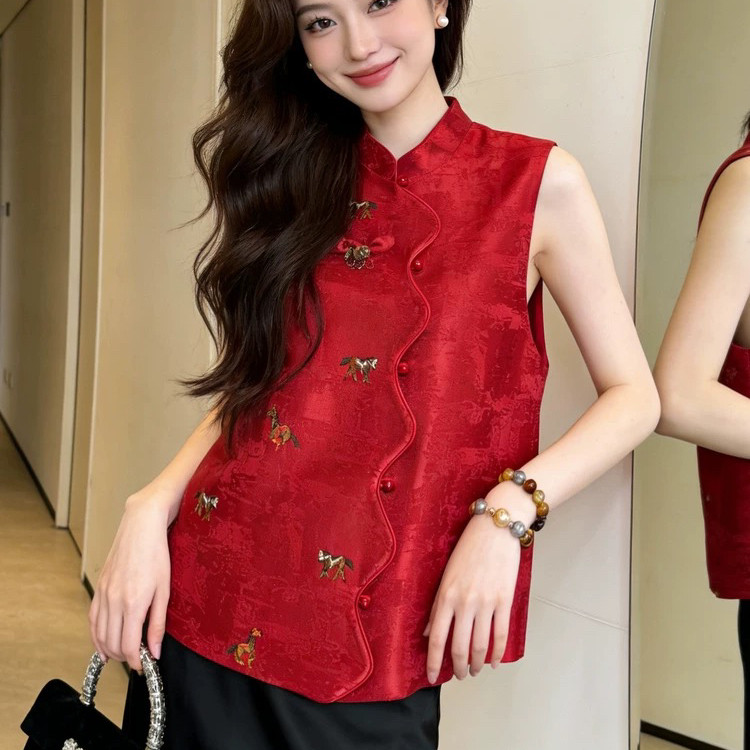 云朵早春上新高级感名媛气质盘扣刺绣马甲(配胸针可拆卸)xx8156,女装/女士精品,马夹,淘宝优惠券,粉丝福利购,淘宝优惠卷