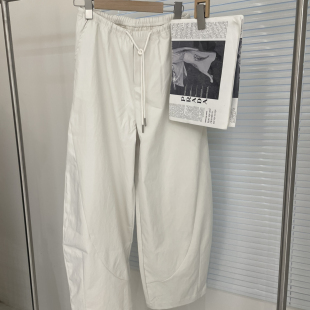 韩系系带弯刀裤 宽松直筒裤 不含上衣 25105 休闲裤 云云朵春款