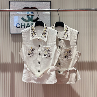 不含下装 配腰带 马甲 w918 包包 YS1 内搭 云朵绣工艺显瘦时尚