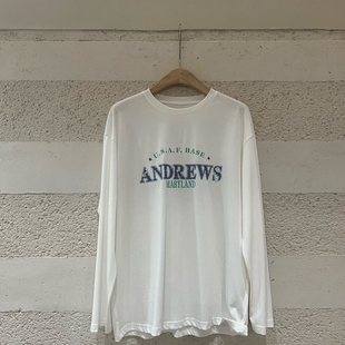 云朵家韩系简约清新印花长袖 T恤26053