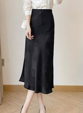 云朵26年早春新中式国风缎面提花半身裙（含30真丝）YS3-Js97