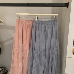 L云朵家26年夏上新高品质手工绉纱裙半身裙Q56610