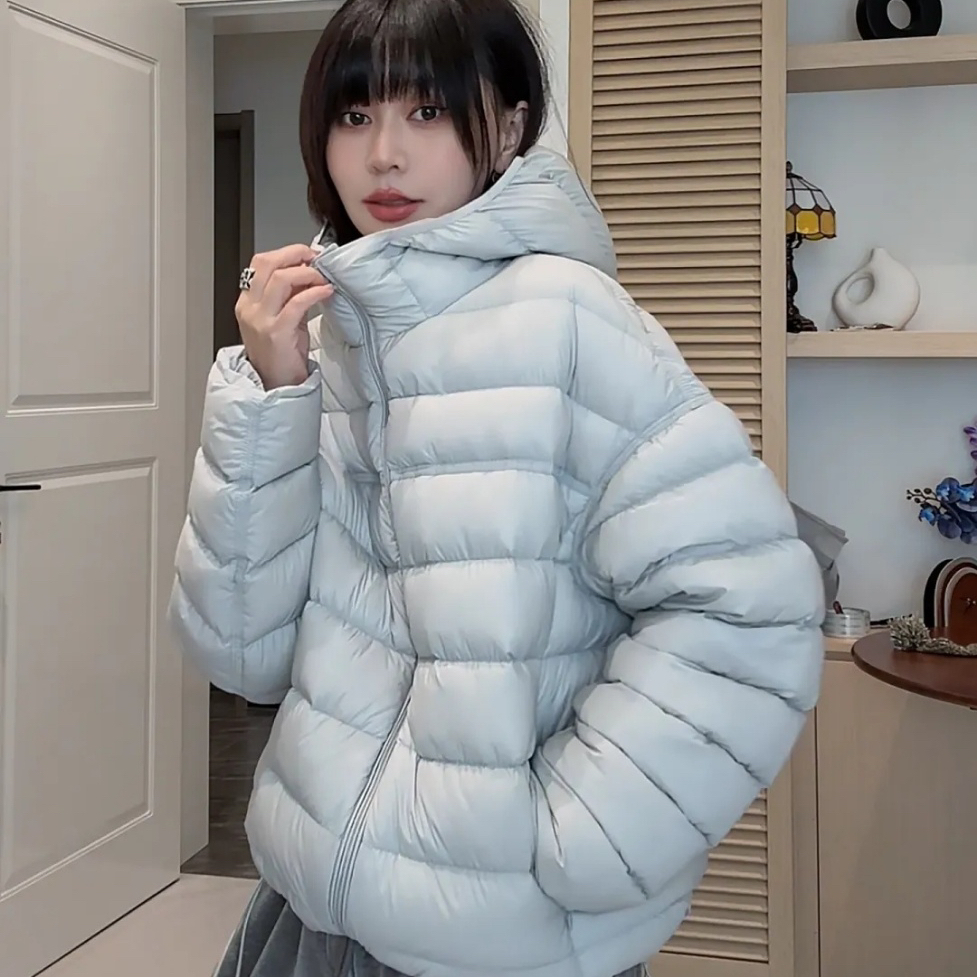 云朵冬上新时尚连帽排骨鹅绒保暖羽绒服外套7890