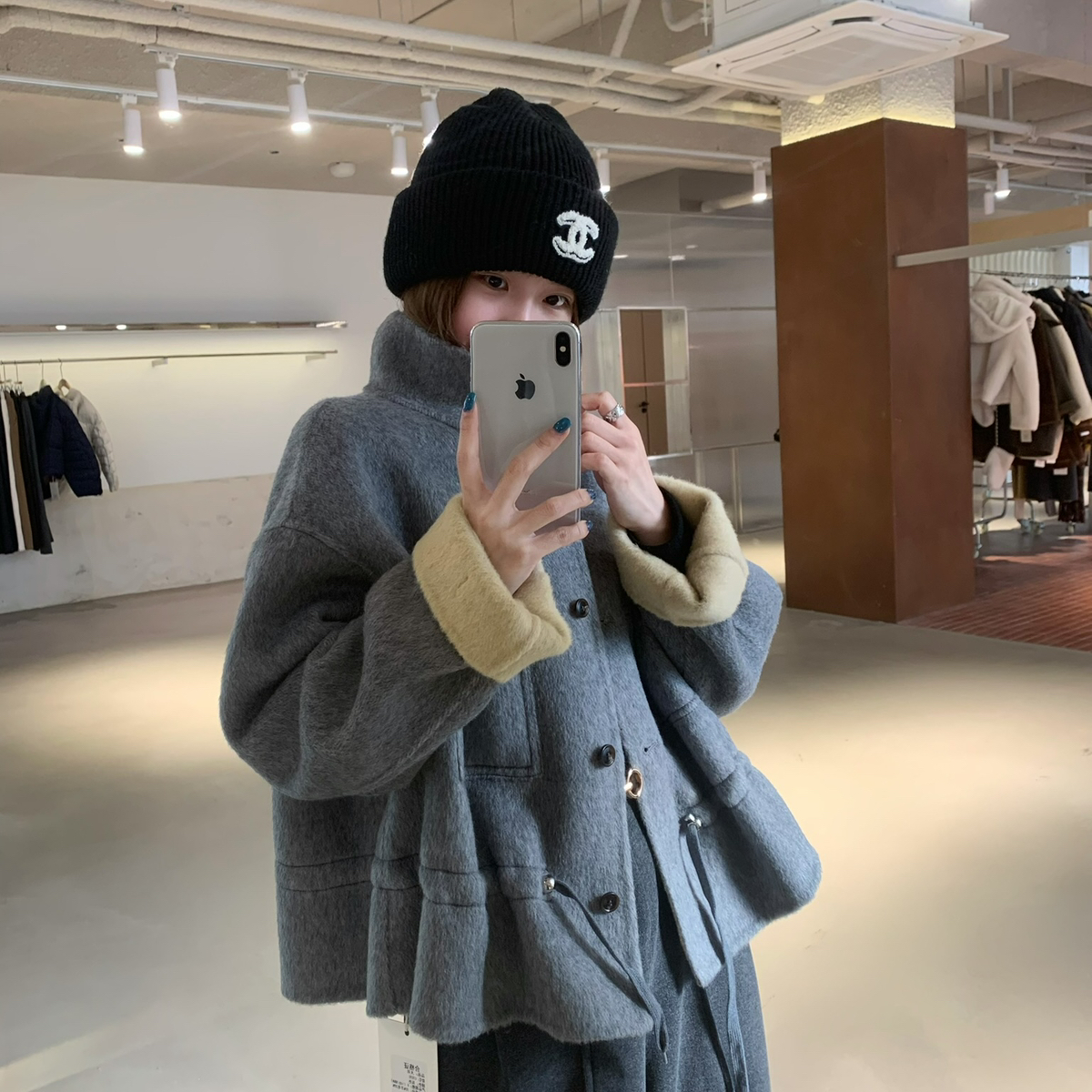 云朵家冬上新韩系简约高级感双面羊毛外套（含70羊毛）c7070