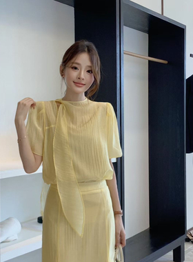 云朵设计搭配修身鱼尾半裙两件套装(配吊带)(吊带可脱卸)WZ1614-2