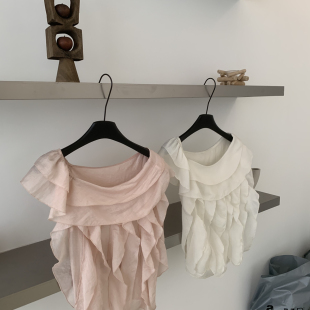 云朵26年春上新醋酸花边叠领小衫 1618 跑量单品