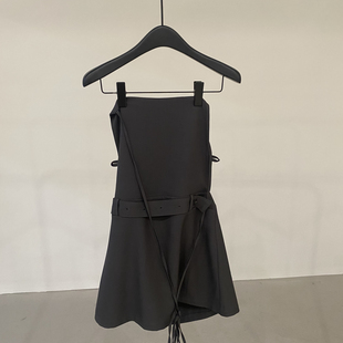 云朵设计法式 型背带裙326136 复古风背带裙后松紧A字版