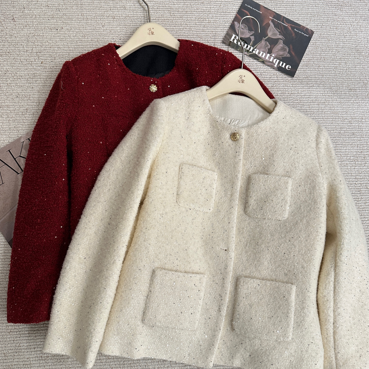 云朵姐经典小香元素细闪星光羽绒小香外套～补单款羽绒服39177722