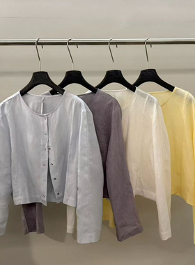 云朵家26年春款法式简约圆领宽松短款上衣小衫YS1-P73