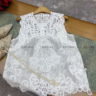 不含项链 含5真丝 t1018 蕾丝刺绣小衫 云朵设计大牌老钱新中式