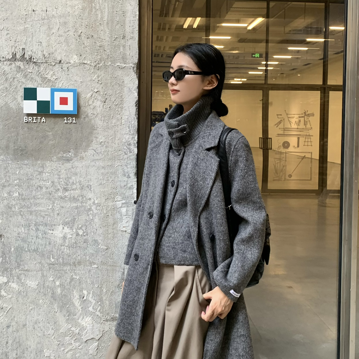 云朵搭马甲显瘦双面羊绒羊毛外套套装含80羊毛JH361577