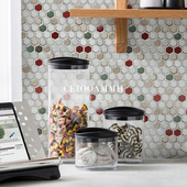 美式 仿古六角陶瓷马赛克瓷砖厨房浴室卫生间餐厅墙砖阳台防滑地砖