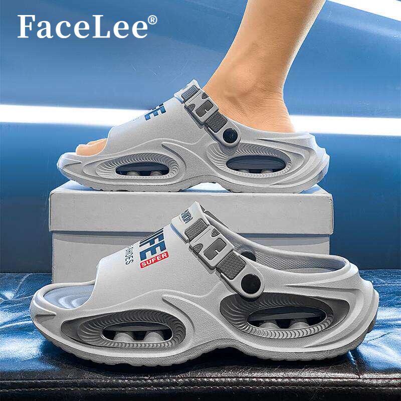 FaceLee拖鞋男2026新款大码踩屎感凉鞋厚底防滑可开车两用沙滩鞋