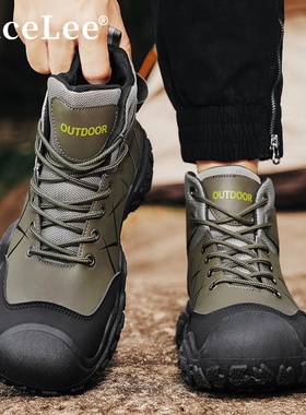 FaceLee日本设计师联名高帮男鞋秋冬防滑耐磨户外劳保鞋带登山鞋
