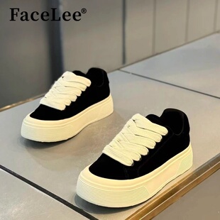 男士 FaceLee厚底翻毛皮板鞋 2026新款 潮牌低帮鞋 子 巨好看百搭潮鞋