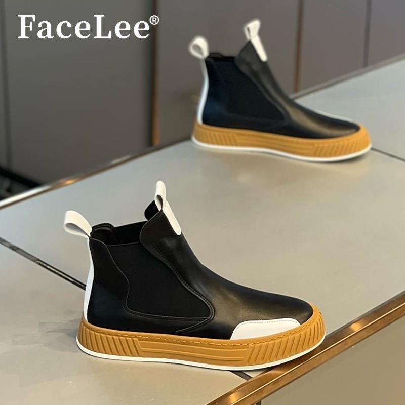 FaceLee2026夏季新款时尚百搭马丁靴高帮懒人一脚蹬爆款男鞋皮靴