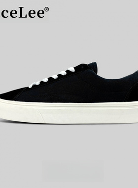 FaceLee新款2025秋冬黑色低帮百搭帆布鞋男潮流百搭透气休闲板鞋