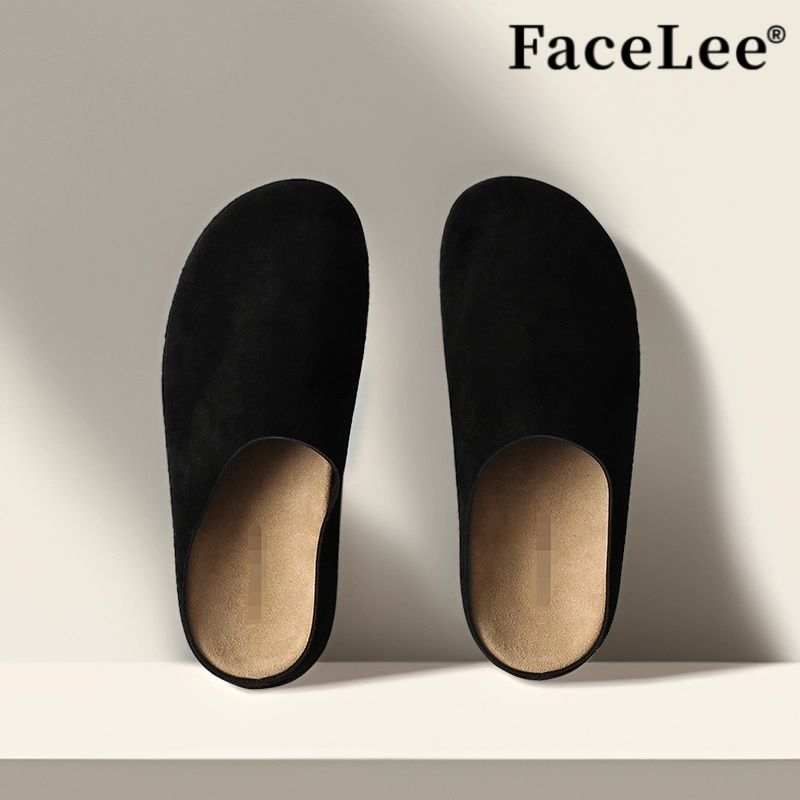 FaceLee日本设计师联名款勃肯包头半拖鞋男士新款外穿复古时尚百