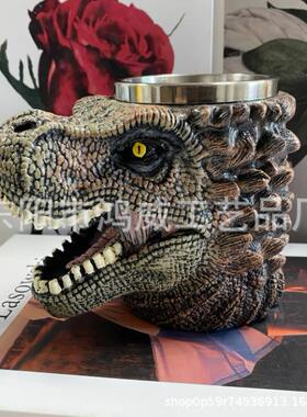 跨境新款恐龙杯侏罗纪世界霸王龙树脂马克杯居家喝水桌面装饰摆件